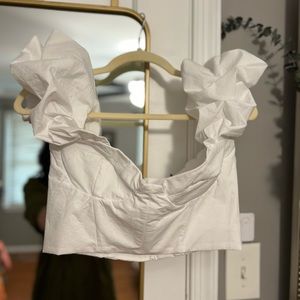 Zara Voluminous Poplin Top NWT